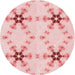 Square Patterned Light Red Pink Rug, pat3214rd