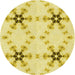 Square Patterned Orange Gold Rug, pat3214yw