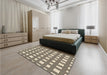Patterned Vanilla Gold Rug in a Bedroom, pat3215brn