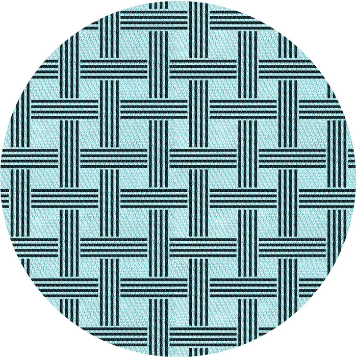 Square Patterned Medium Teal Green Rug, pat3215lblu