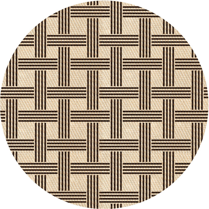 Square Patterned Deep Peach Orange Rug, pat3215org