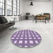 Round Patterned Purple Rug in a Office, pat3215pur