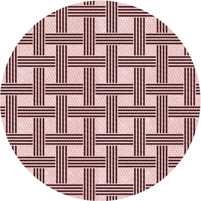 Square Patterned Brown Red Rug, pat3215rd