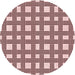 Square Patterned Brown Red Rug, pat3215rd