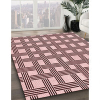 Patterned Brown Red Rug, pat3215rd