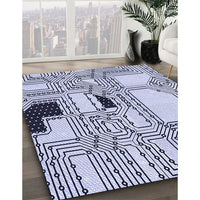 Patterned Lavender Blue Rug, pat3216blu