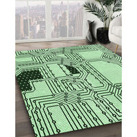 Patterned Mint Green Rug, pat3216grn