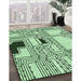 Patterned Mint Green Rug in Family Room, pat3216grn