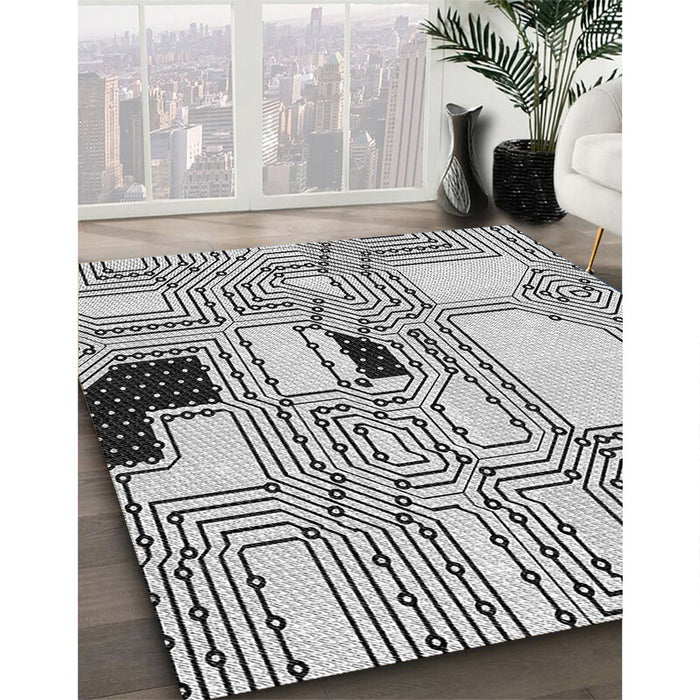 Machine Washable Transitional Ash Gray Rug in a Family Room, wshpat3216gry