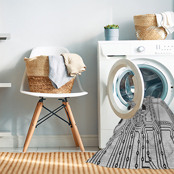 Machine Washable Transitional Ash Gray Rug in a Washing Machine, wshpat3216gry
