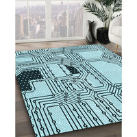 Patterned Electric Blue Rug, pat3216lblu