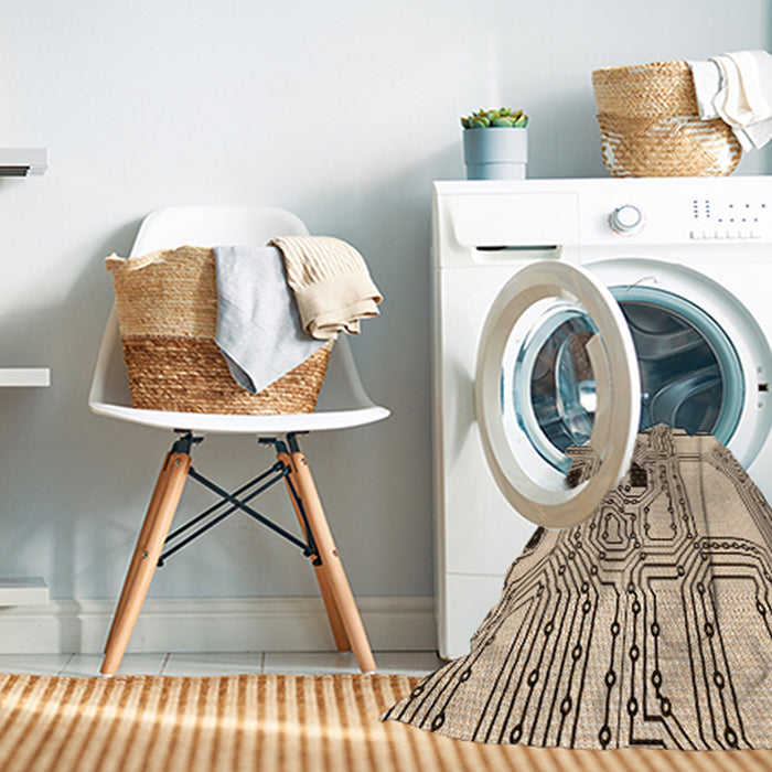 Machine Washable Transitional Sienna Brown Rug in a Washing Machine, wshpat3216org