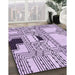 Patterned Bright Grape Purple Rug in Family Room, pat3216pur