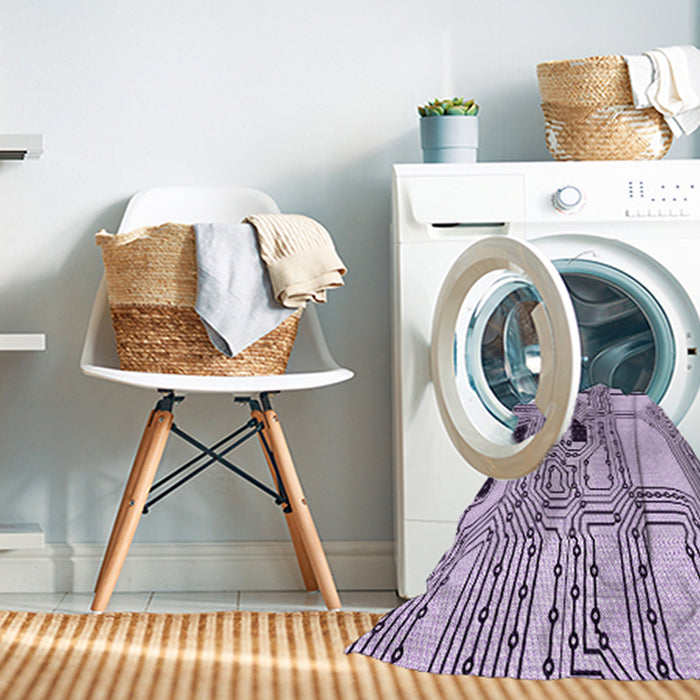 Machine Washable Transitional Bright Grape Purple Rug in a Washing Machine, wshpat3216pur
