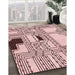 Patterned Light Rose Pink Rug in Family Room, pat3216rd