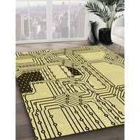 Patterned Oak Brown Rug, pat3216yw