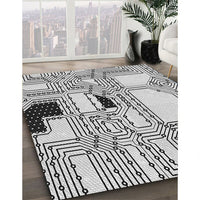 Patterned Gray Novelty Rug, pat3216