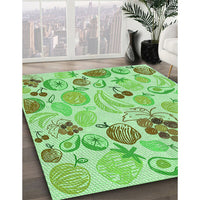 Patterned Green Rug, pat3217grn