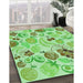 Patterned Green Rug in Family Room, pat3217grn