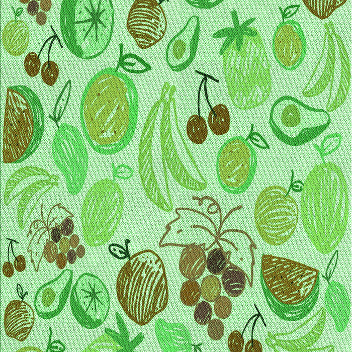 Machine Washable Transitional Green Rug, wshpat3217grn