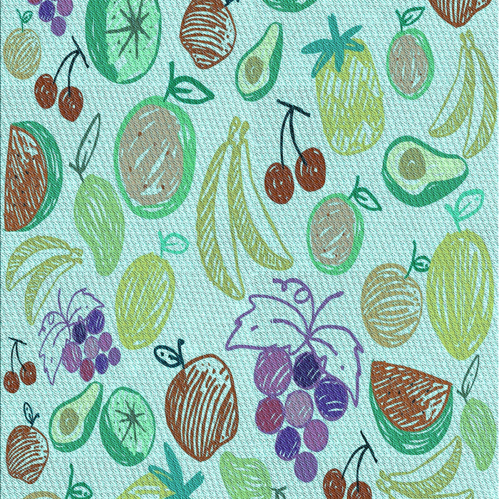 Patterned Green Rug, pat3217lblu