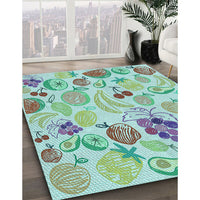 Patterned Green Rug, pat3217lblu