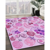 Patterned Blossom Pink Rug, pat3217pur