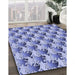 Machine Washable Transitional Blue Rug in a Family Room, wshpat3218blu