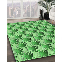 Patterned Green Rug, pat3218grn