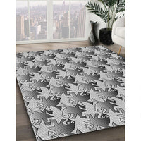 Patterned Platinum Silver Gray Rug, pat3218gry