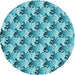 Square Patterned Dark Cyan Green Rug, pat3218lblu