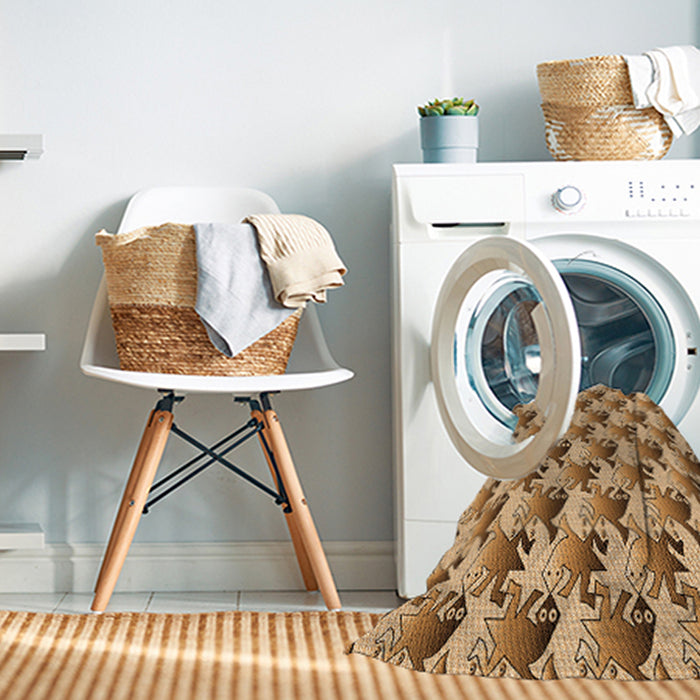 Machine Washable Transitional Yellow Orange Rug in a Washing Machine, wshpat3218org