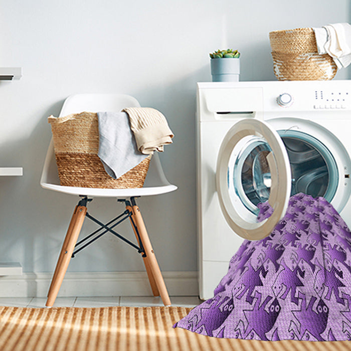 Machine Washable Transitional Dark Orchid Purple Rug in a Washing Machine, wshpat3218pur