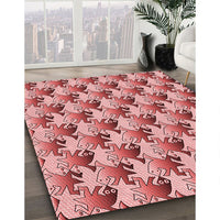 Patterned Pastel Pink Rug, pat3218rd