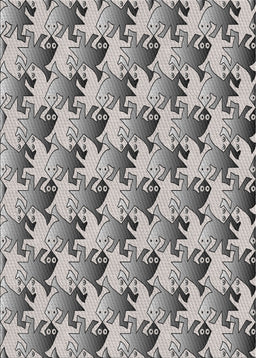 Patterned Gray Novelty Rug, pat3218
