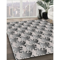 Patterned Gray Novelty Rug, pat3218