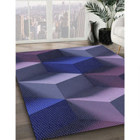 Patterned Slate Blue Rug, pat3219blu