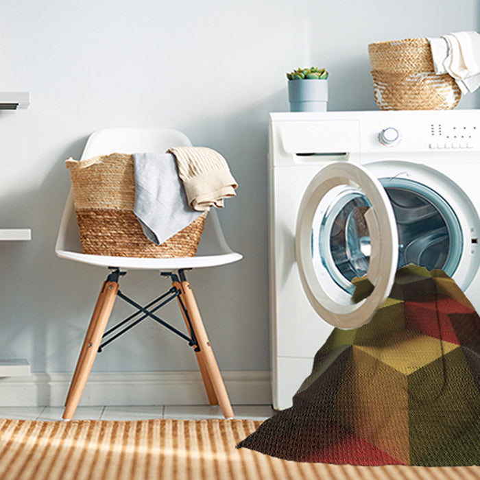 Machine Washable Transitional Night Red Rug in a Washing Machine, wshpat3219brn