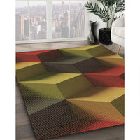 Patterned Red Rug, pat3219brn