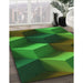 Patterned Dark Forest Green Rug in Family Room, pat3219grn