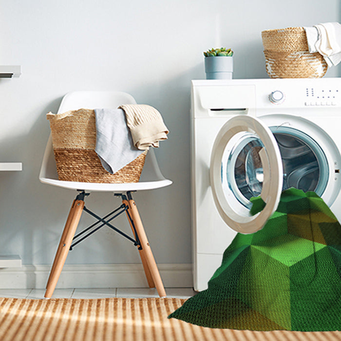 Machine Washable Transitional Dark Forest Green Rug in a Washing Machine, wshpat3219grn