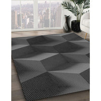 Patterned Charcoal Black Rug, pat3219gry