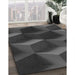 Patterned Charcoal Black Rug in Family Room, pat3219gry