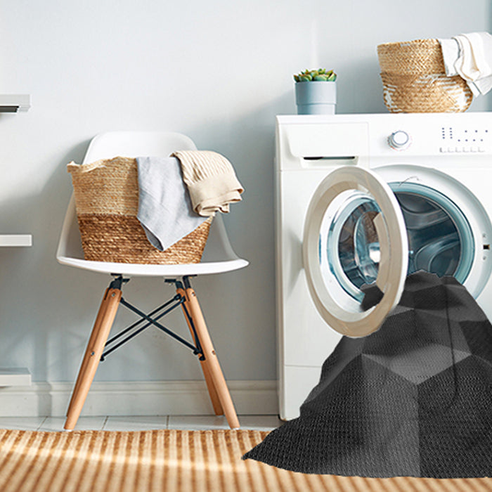 Machine Washable Transitional Charcoal Black Rug in a Washing Machine, wshpat3219gry