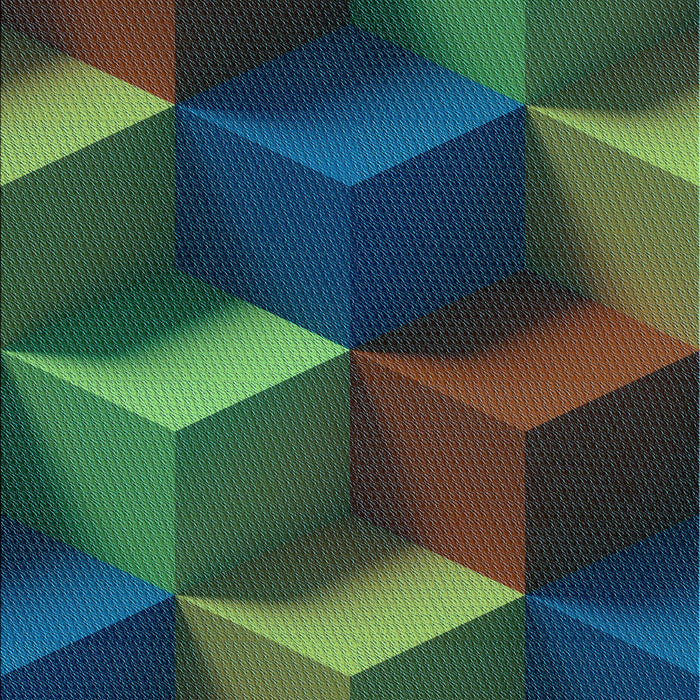 Patterned Gunmetal Green Rug, pat3219lblu