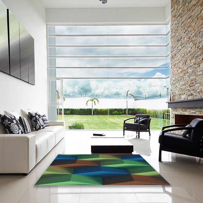 Machine Washable Transitional Gunmetal Green Rug in a Kitchen, wshpat3219lblu