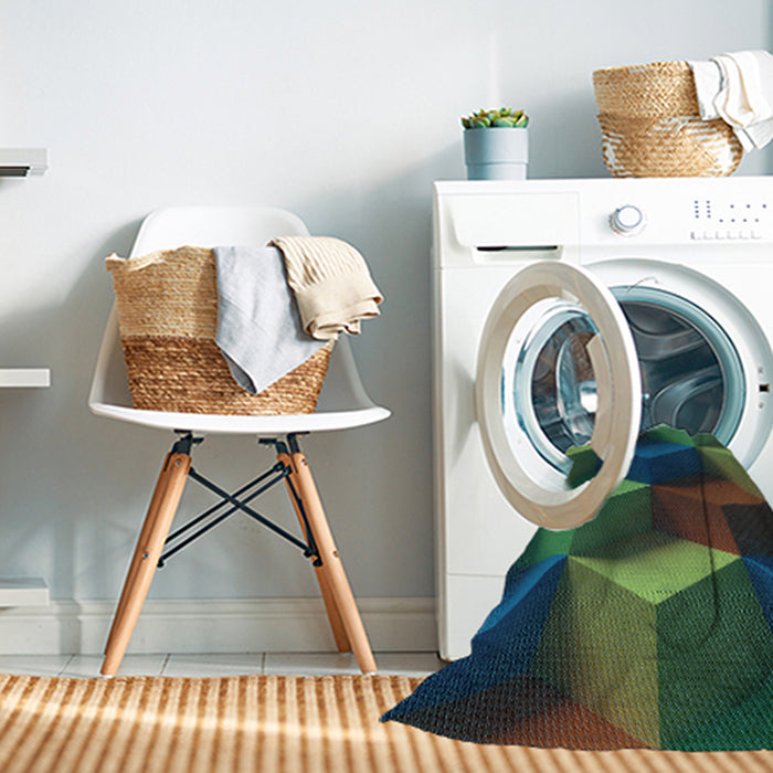 Machine Washable Transitional Gunmetal Green Rug in a Washing Machine, wshpat3219lblu