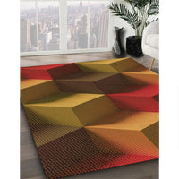 Patterned Dark Red Rug, pat3219org