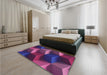 Patterned Dark Orchid Purple Rug in a Bedroom, pat3219pur