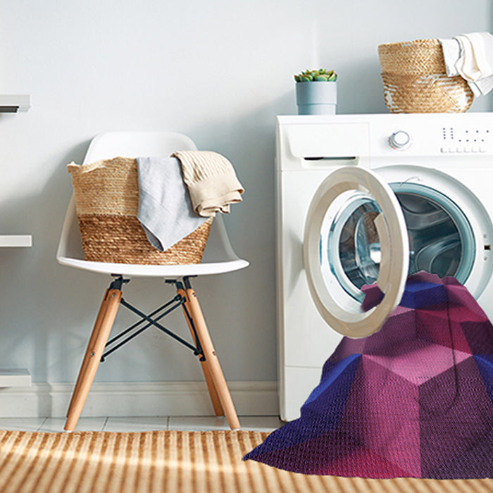 Machine Washable Transitional Dark Orchid Purple Rug in a Washing Machine, wshpat3219pur
